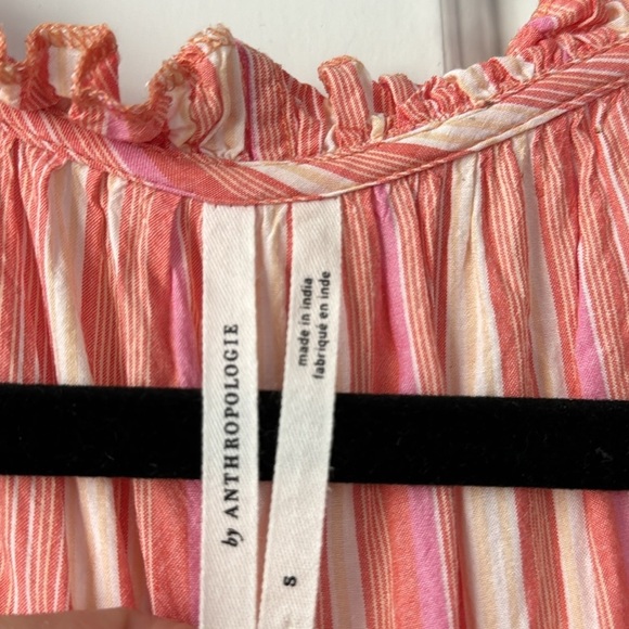 Anthropologie Lounge wide leg Romper Size Medium stripe pink and orange - Picture 5 of 9